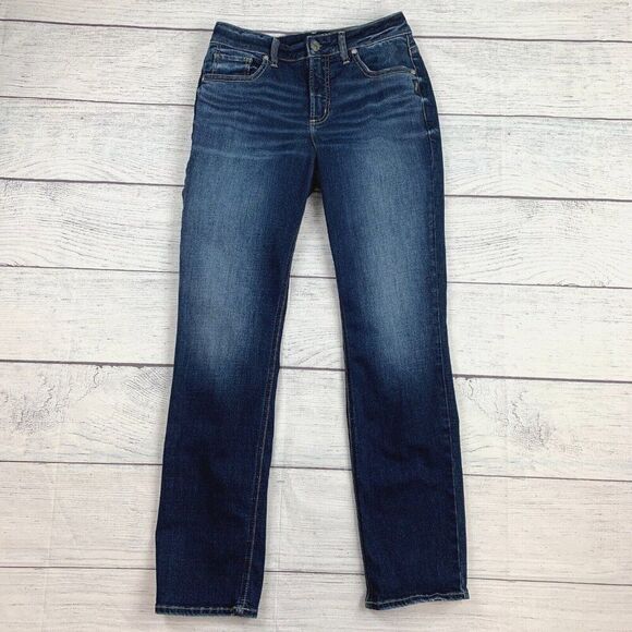 Silver Jeans Avery sz 28 X 31 Straight Dark Wash Inseam 30.5" Stretch - Picture 1 of 11